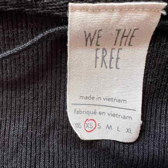 Free People Gathered Ruched Long Sleeve Scoop Neck Tunic Casual Top Black XS - Picture 5 of 7